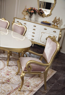 Sessel Stuhl mit Armlehne Esszimmerstuhl Holz Lehnstuhl Design Sessel