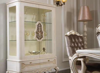 Vitrinen Glas Schrank Vitrine Wohnzimmer Holz Anrichte Luxus Möbel Regal