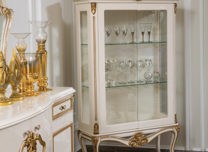 Vitrinen Glas Schrank Regal Holz Vitrine Design Art déco Wohnzimmer Neu