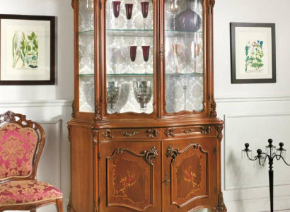 Vitrine Esszimmer Anrichte Echtholz Schränke Italienische Möbel Glas Schrank Neu