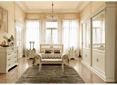 Schlafzimmer Set Design Modern Luxus Bett + 2x Nachttisch Massivholz