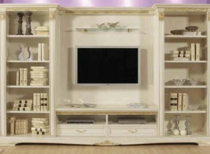 Wohnwand TV-Wand Massivholz Stil Klassische Italienische Wohnzimmer Möbel