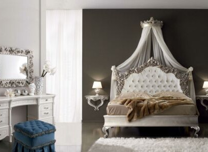 Schlafzimmer Komplett Set Königliches Barock Bett Schminktisch Nachttisch 6 tlg.