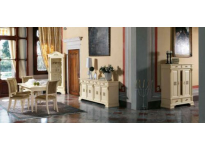 Komplette Esszimmer Garnitur 4x Stühle Anrichte 8tlg. Set Tisch Kommode Gruppe Massivholz