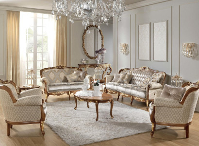 Rokoko Italien Sofa Garnitur Gruppe Klassische Sitz Garnituren Massivholz