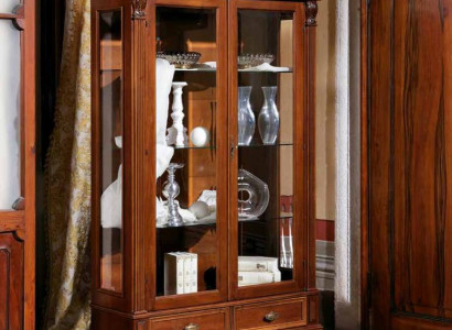 Vitrine Glas Schrank Wohnzimmer Schaufenster 2 Türen Vitrinen Barock