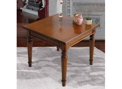 Stilvoller klassischer Kaffeetisch in Braun mit gedrechselten Beinen