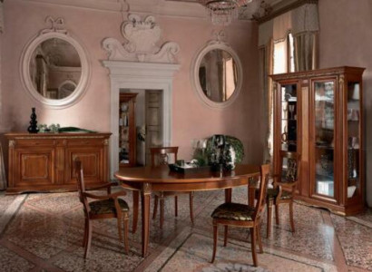 Klassisches Esszimmer Set Ovaler Tisch 4 Stühle Sessel Gruppe Garnitur Set Neu Massivholz