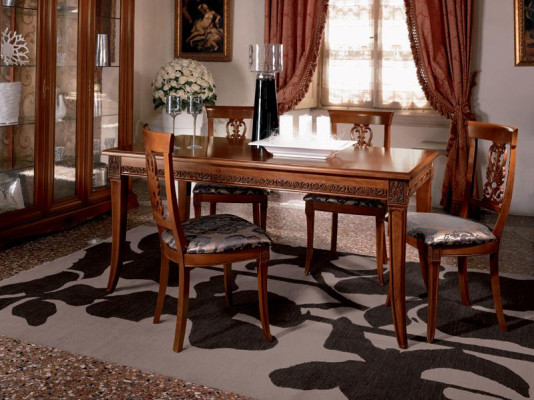 Esstisch Tisch Gruppe Esszimmer Wohnzimmer Holz Rokoko Barock Italien Möbel