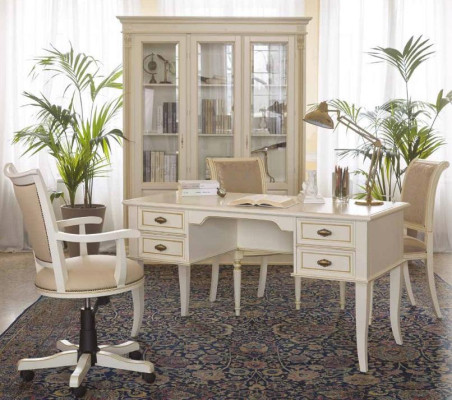 Büro Schreibtisch + Sessel Schreibtische Tisch Holz Stuhl 2tlg Set Italien