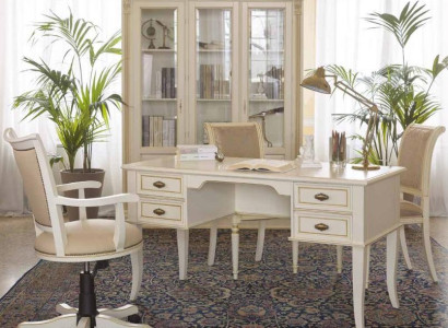 Büro Schreibtisch + Sessel Schreibtische Tisch Holz Stuhl 2tlg Set Italien