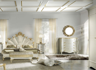 Bett Nachttisch Kommode 6 tlg. Schlafzimmer Set Massivholz Design Luxus