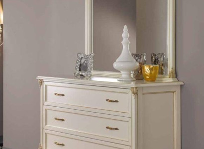 Schlafzimmer Kommode Schrank Klassische Anrichte mit Spiegel Elegante Stil Möbel