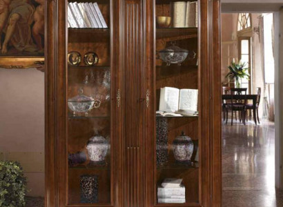 Vitrine Glas Schrank Wohnzimmer Schaufenster 2türige Vitrinen Barock Rokoko Massivholz