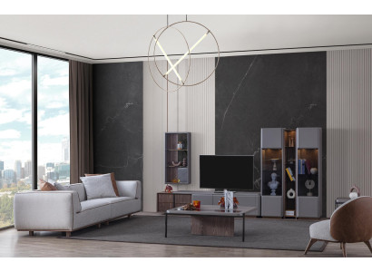 Designer Wohnzimmer Set 7tlg. Modern Wohnwände Wohnzimmer Wandschrank