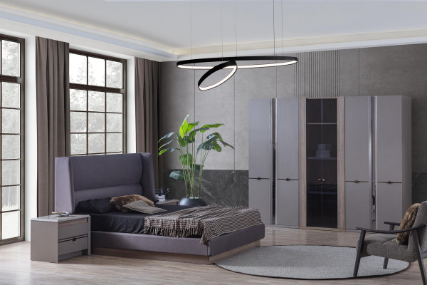 Schlafzimmer Set Bett Kleiderschränke Schrank Betten 2x Nachttische 4tlg.