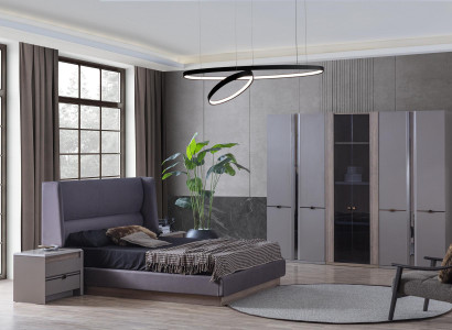 Schlafzimmer Set Bett Kleiderschränke Schrank Betten 2x Nachttische 4tlg.