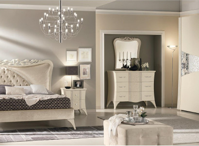 Schlafzimmer Bett Nachttisch Konsole Kleiderschrank Modern Holz Luxus Set 6tlg.