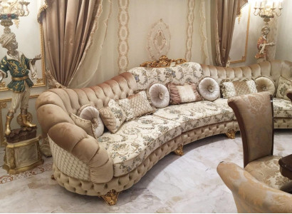 Wohnlandschaft Ecksofa Rund Couch Sitz Polster Sofa Luxus Möbel Sofas Italien