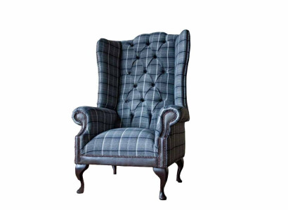 Ohrensessel Chesterfield Sessel Couch 1 Sitzer Sofa Textil Couchen Stoff