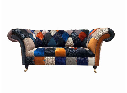 Sofas Sitz Stoff Design Dreisitzer Luxus Chesterfield Möbel Mehrfarbig