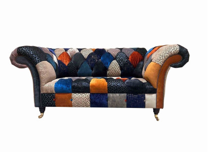 Sofas Sitz Stoff Design Dreisitzer Luxus Chesterfield Möbel Mehrfarbig