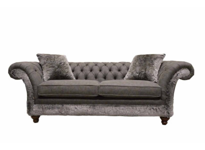 Chesterfield Sofa 3 Sitzer Polster Couch Klassische Stoff Couchen Textil