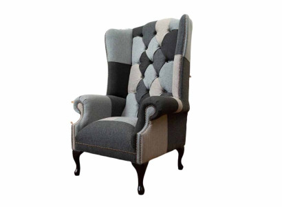 Ohrensessel Chesterfield Sofa Couch Polster 1 Sitzer Sessel Sofas Textil