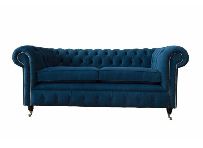 Sofa 3 Sitzer Couch Chesterfield Polster Sitz Stoff Textil Design Neu