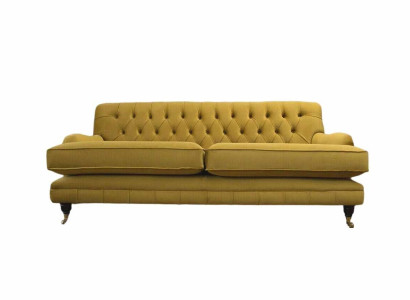 Sofa 3 Sitzer Gelb Polstersofa Wohnzimmer Elegantes Design Klassische