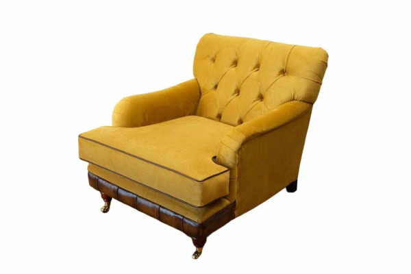 Sessel 1 Sitzer Sofas Stoff Wohnzimmer Textil Luxus Möbel Einsitzer Chesterfield