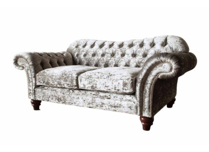Chesterfield Polster Textil Sofa 2 Sitzer Sofa Design Luxus Stoffsofas