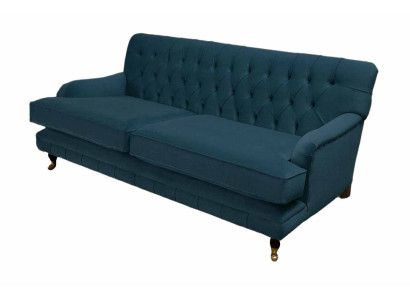 Chesterfield Design Luxus Polster Sofa 3 Sitzer Blau Couch Textil Neu