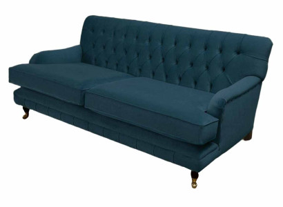 Chesterfield Design Luxus Polster Sofa 3 Sitzer Blau Couch Textil Neu