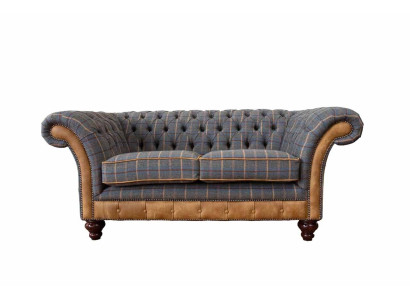 Chesterfield Sofa 2 Sitz Design Couch Dreisitzer Luxus Möbel Stil Textil Sofas