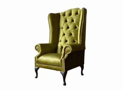 Ohrensessel Chesterfield Sofa Couch Polster 1 Sitzer Sessel Textil Neu