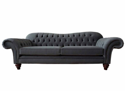 Chesterfield 3 Sitzer Textil Design Sofa Couch Polster Couchen Luxus