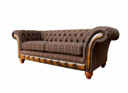 Chesterfield 3 Sitzer Couch Polster Textil Couchen Wohnzimmer Sofa Neu