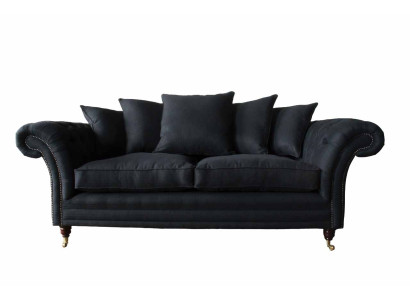 Sofa Textil Stoff 3 Sitzer Couch Designer Sitz Polster Schwarz xxl big