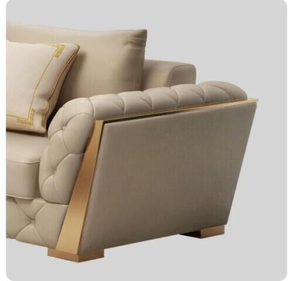 Ledersofa Couch Polster Garnitur 321 Sitzer komplett set sitzpolster Garnituren