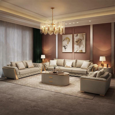 Ledersofa Couch Polster Garnitur 321 Sitzer komplett set sitzpolster Garnituren