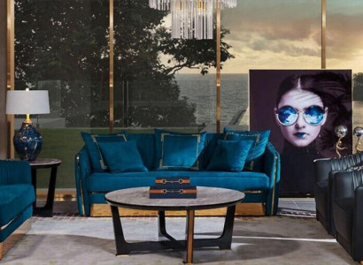 Sofagarnitur 5tlg. Set Sofa Sitzer Couchtisch Couch Modern Sofas Ledersofa