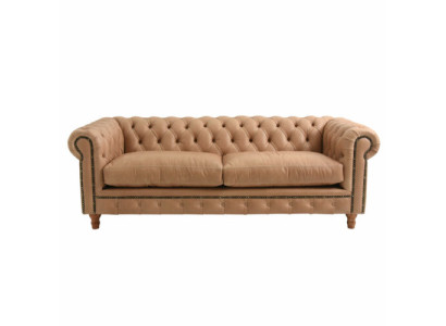 Design Leder Sofa Couch - Chesterfield Polster Dreisitzer 220cm