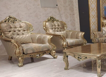 Sessel Ohrensessel Design Polster Sofa Barock Chesterfield Textil Wohnzimmer NeuWird