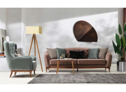 Garnitur Sofagarnitur Luxus Sofa 4+1 Sitz Gruppe Wohnzimmer Stoff Design Möbel