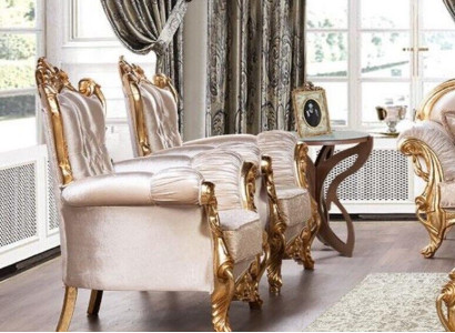 Sessel Ohrensessel Luxus Stoff Sitz Sitzer Design Polster Barock Textil Möbel