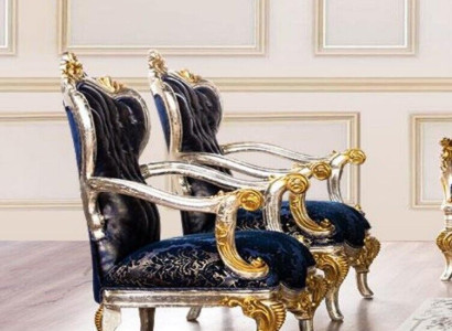 Sessel Ohrensessel Design Polster Sofa Couch Barock Sitz Stil 1 Sitzer Textil