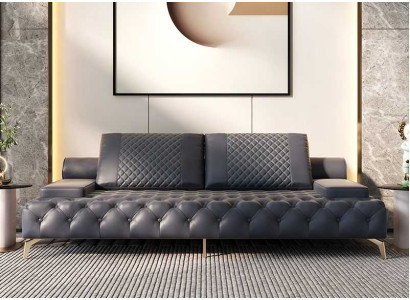 Sofa 3 Sitzer Möbel Leder Dreisitzer Sofas Wohnzimmer Stil 3er Chesterfield