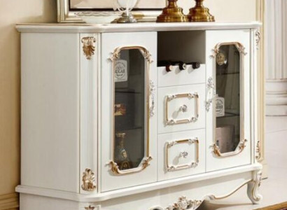 Klassisches Sideboard Glasschrank Kommode Möbel Vitrine Schrank Barock