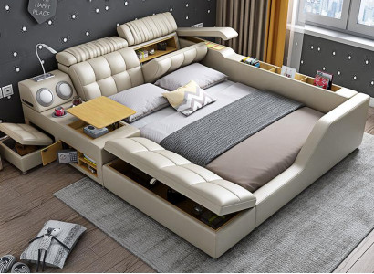 Doppelbett Polsterbett Schlafzimmer 180x200cm Multifunktion Bett Betten